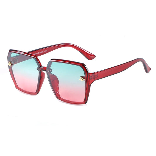 Oversized Square Fashion Sunglasses – UV400 - Red