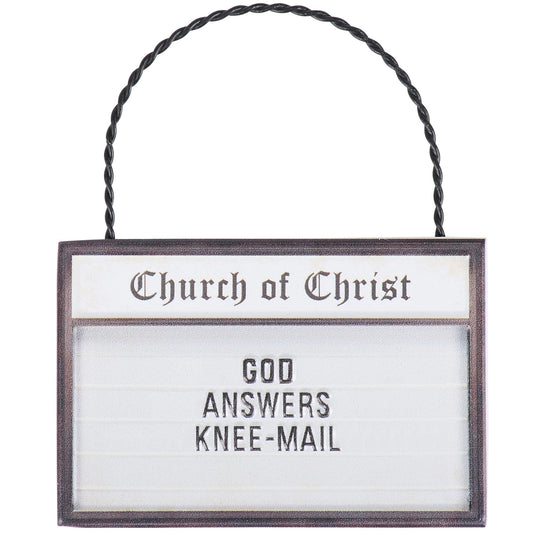 God Answers Knee-Mail Ornament