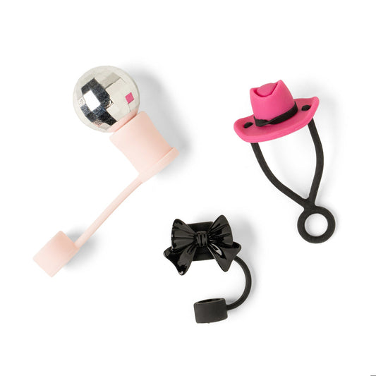 Crush™ Thirst Trap Straw Toppers – 3 Pack - Disco Ball - Hat - Bow