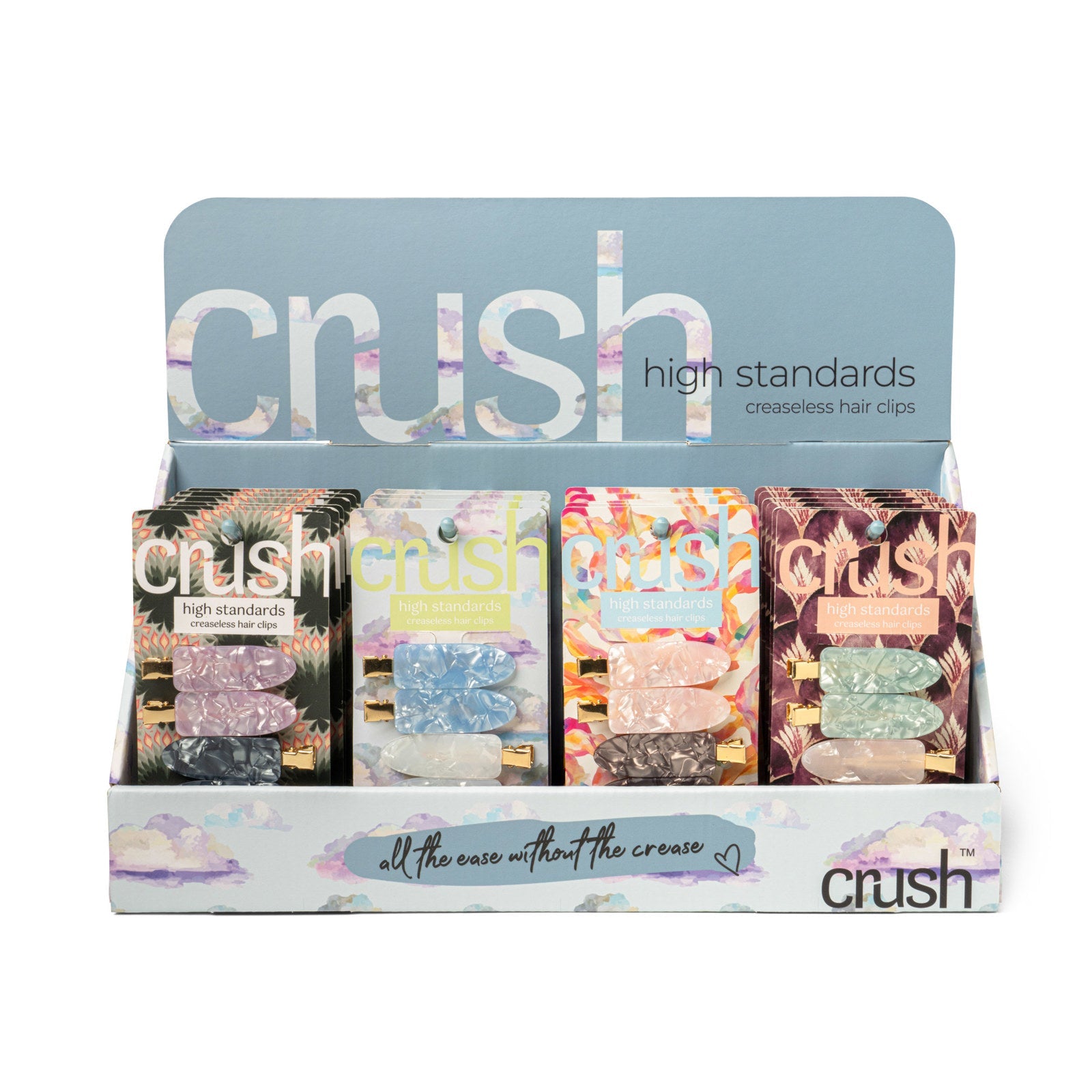 Crush™ High Standards Creaseless Hair Clips – Green/Cream