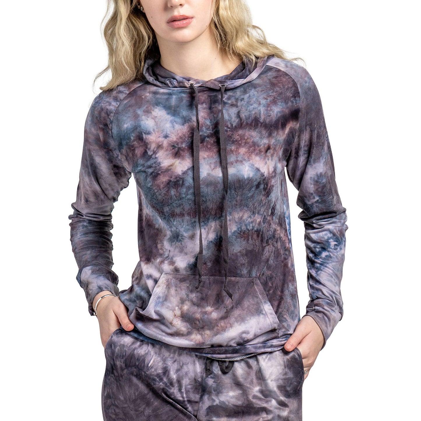Hello Mello® Dyes The Limit Lounge Hoodie - Purple - Large