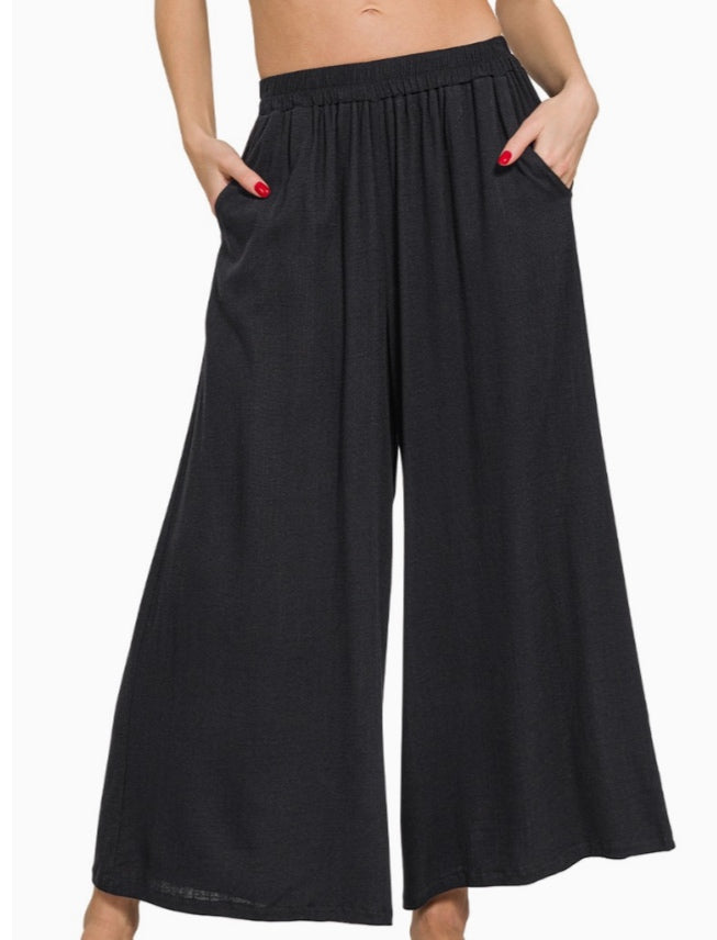 Zenana wide leg Pants - Large - Black