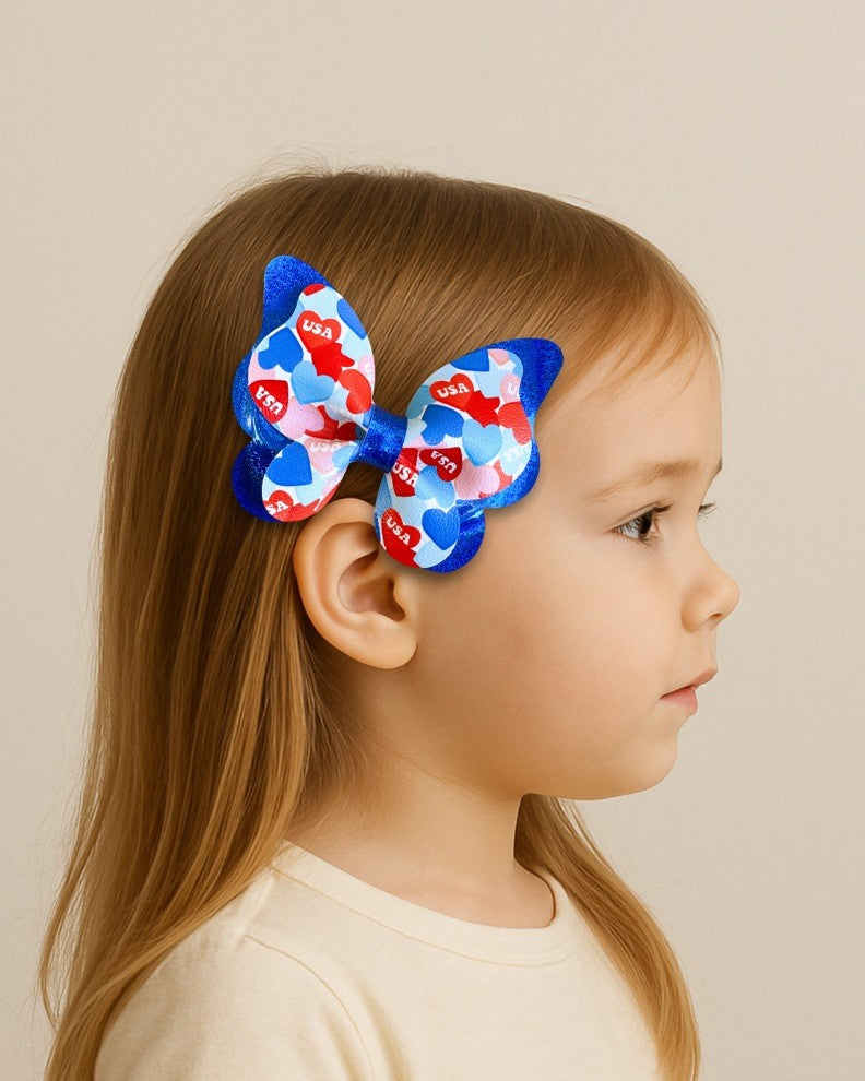 3.5” USA Hearts Butterfly Bow (00L09Z)
