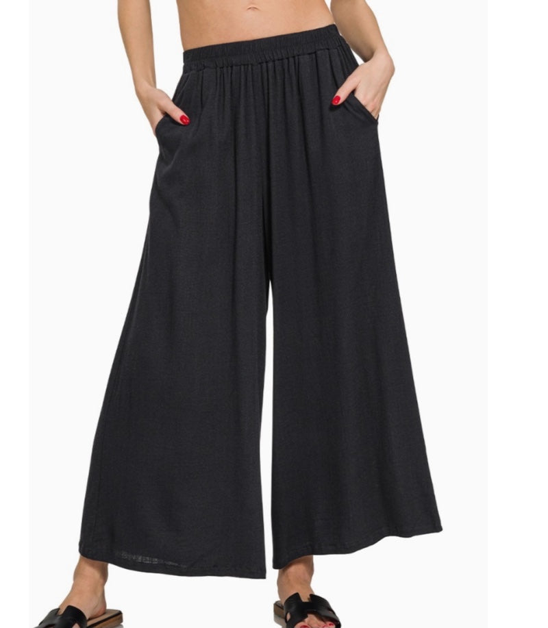 Zenana wide leg Pants - Large - Black