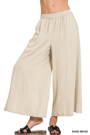 Zenana wide leg Pants - Large - Beige