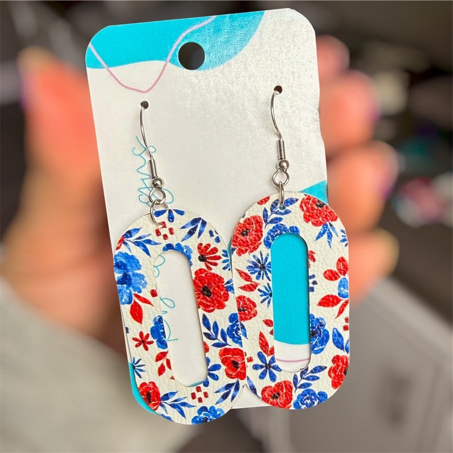 patriotic floral earrings (00L0K7)