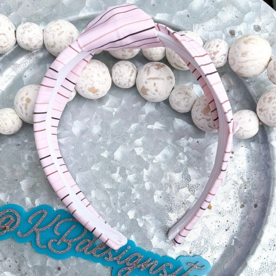 Pink With Stripes Fabric Headband (00L0HT)
