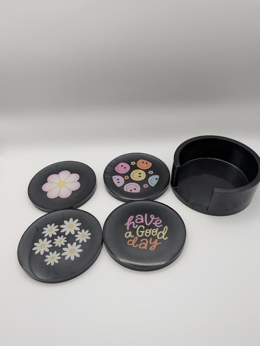 Coasters - 4" - Black