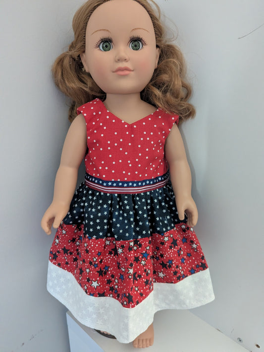 Mama Bear Sewing Den LLC Accessories - Red, White, Blue - 18" Doll