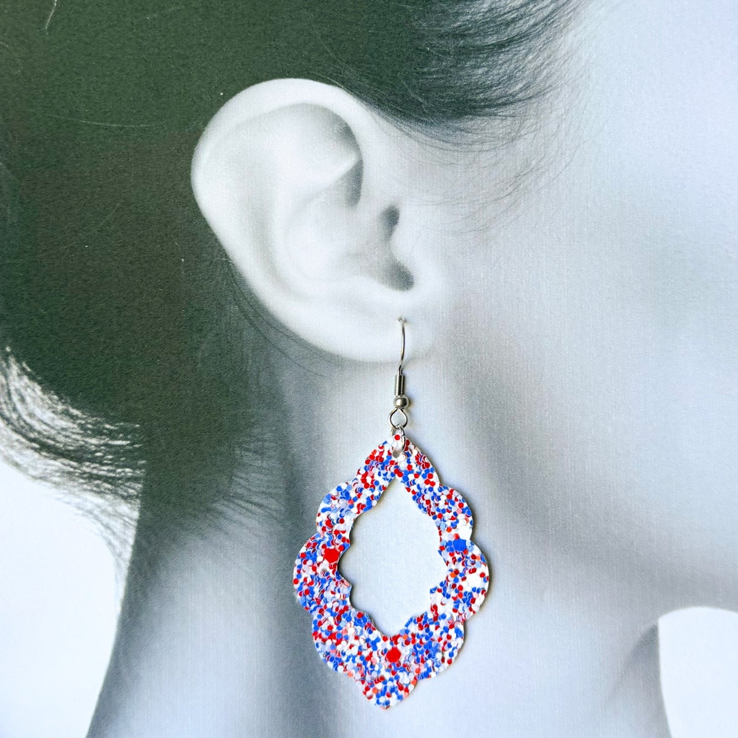 RWB glitter Casbah Earrings Large (00L06A)