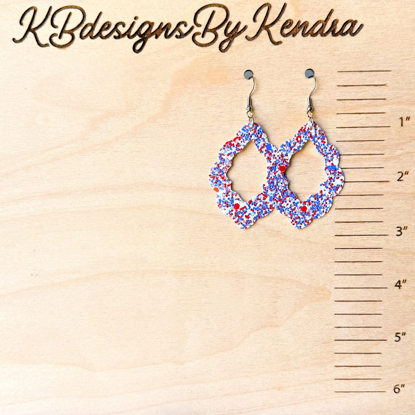 RWB glitter Casbah Earrings Large (00L06A)
