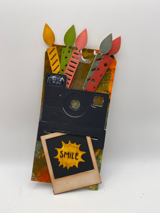 Handmade Vintage tag - Multicolor - 7" x 3.5"