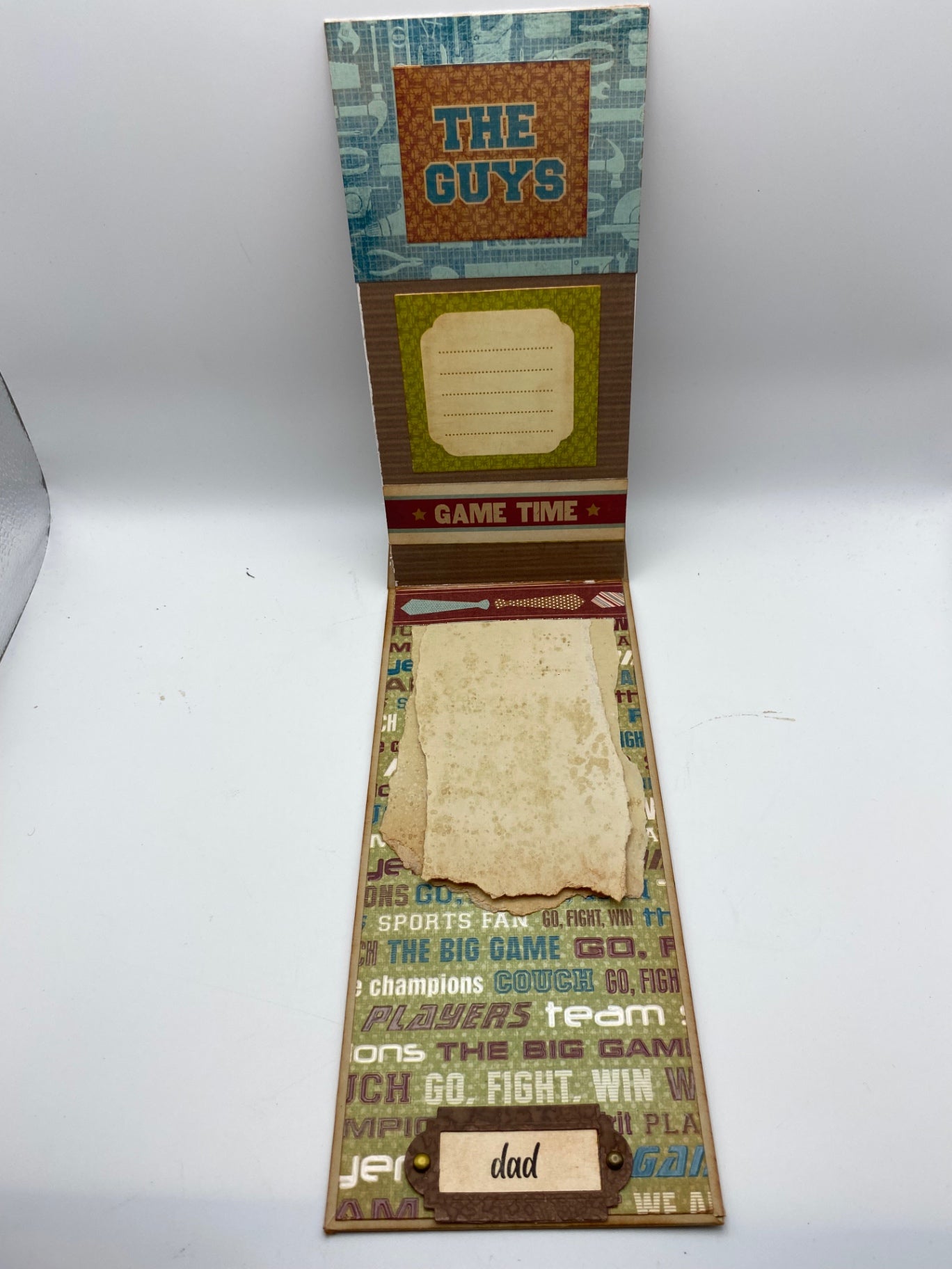Handmade Interactive Envelope Fathers Day Card - Brown - 8.5" x 4"