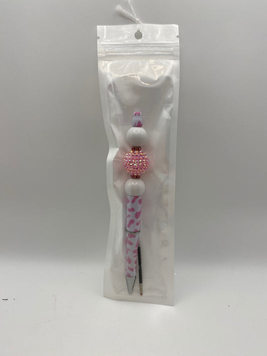 Kit Pen - Pink and white - 6"