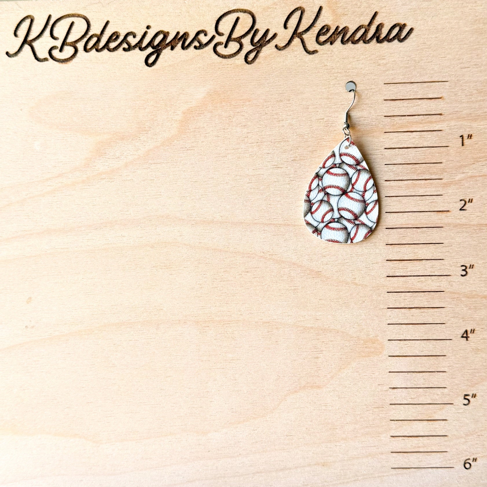 Baseball Teardrop Earrings (00L0OL)