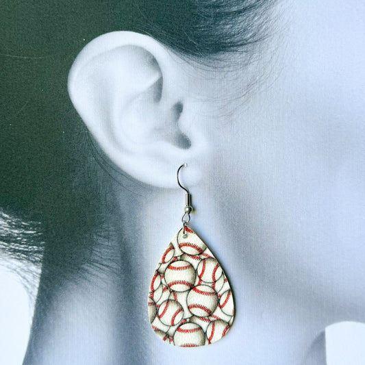 Baseball Teardrop Earrings (00L0OL)