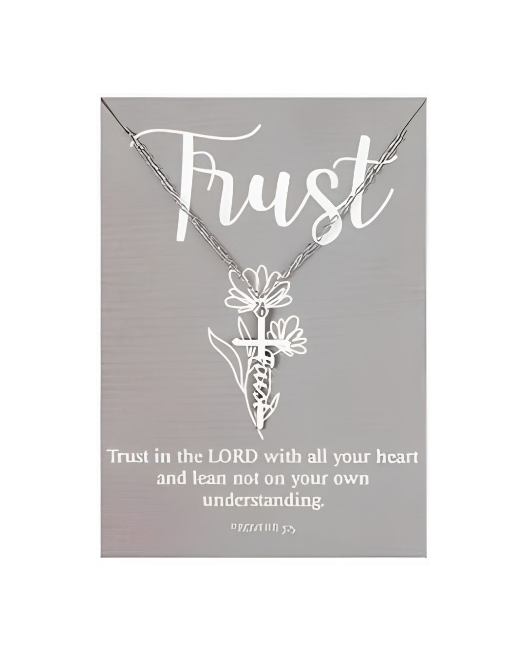 Necklace with Bible Verse Card - Trust