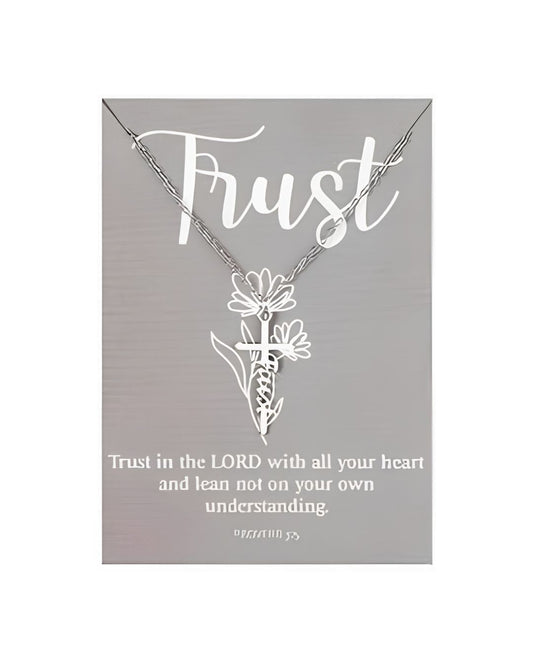 Necklace with Bible Verse Card - Trust