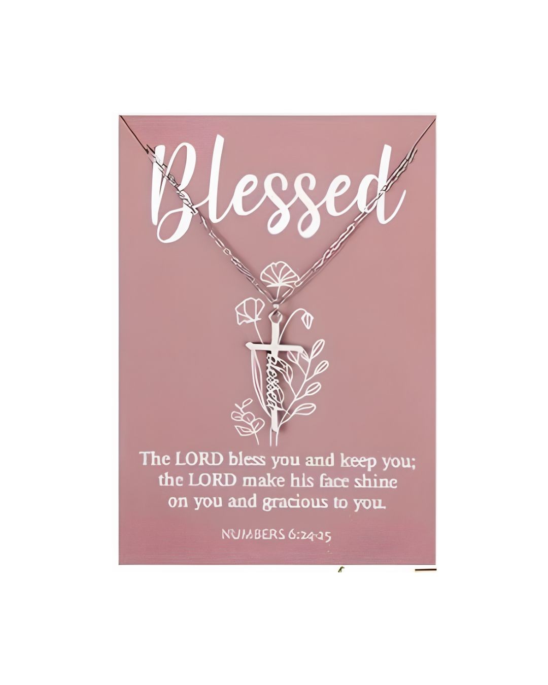 Necklace with Bible Verse Card - Blessed