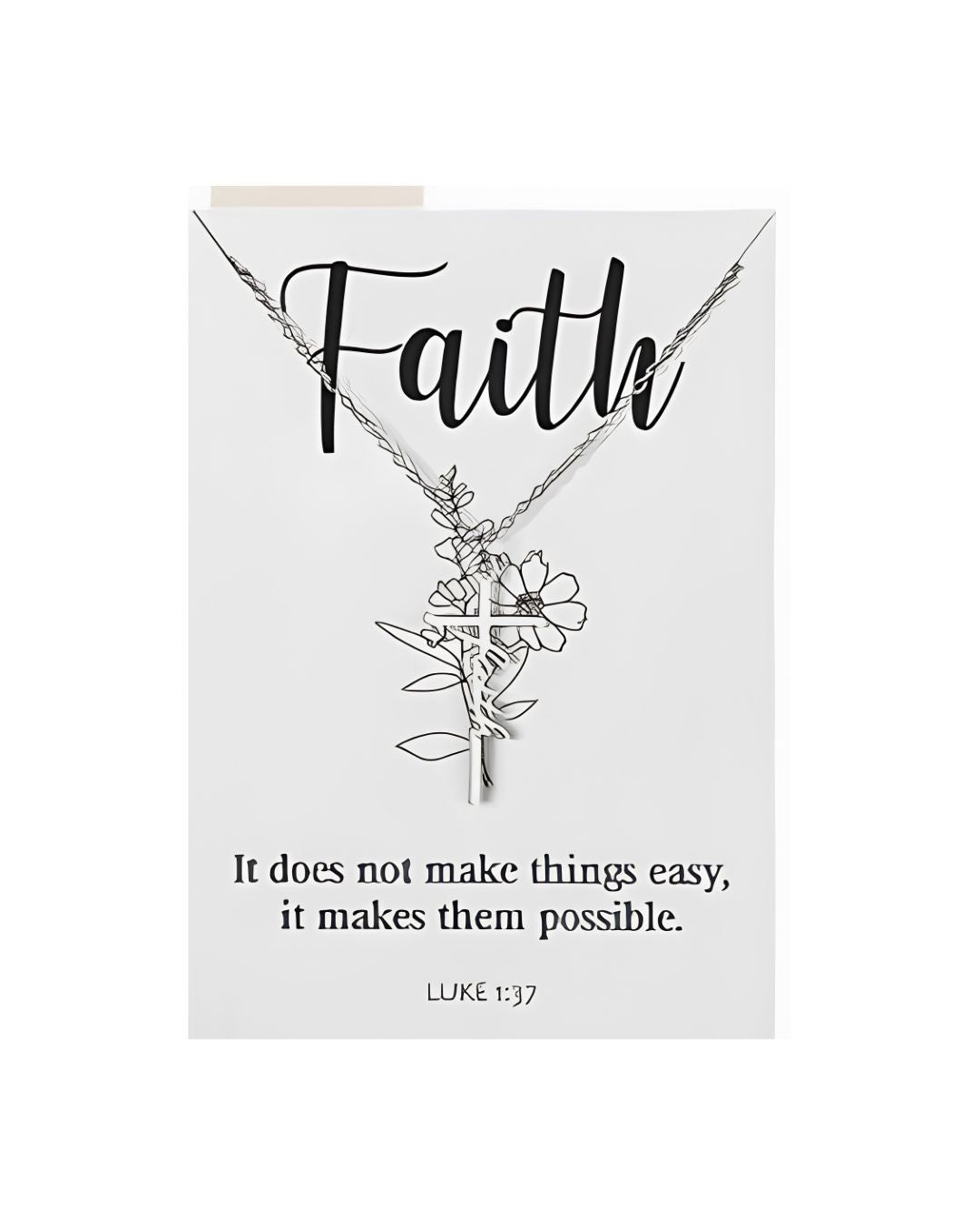 Necklace with Bible Verse Card - Faith