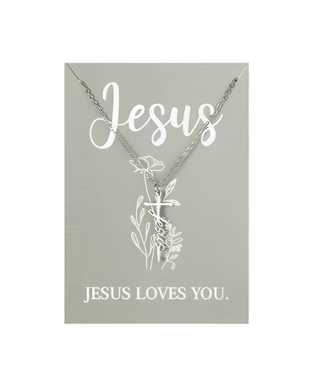 Necklace with Bible Verse Card - Jesus