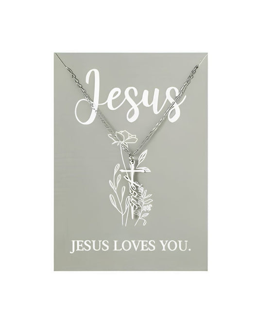 Necklace with Bible Verse Card - Jesus