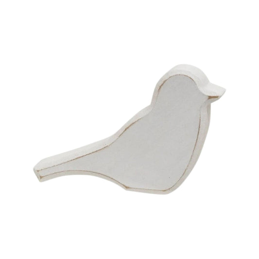Distressed Wooden Spring Bird Sitter – White