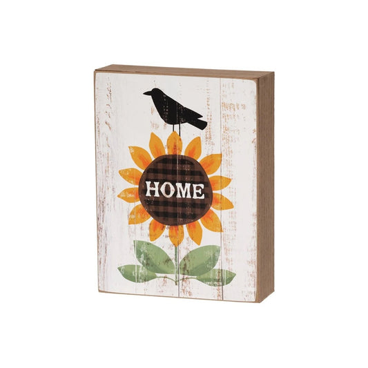 Crow & "Home" Sunflower Box Sign