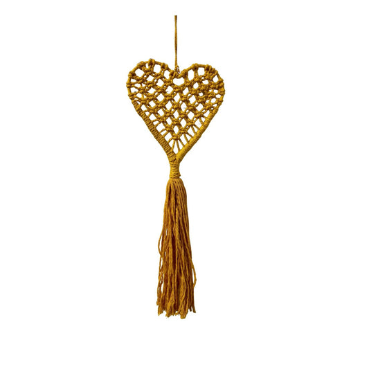 Handmade Macramé Heart Wall Hanging
