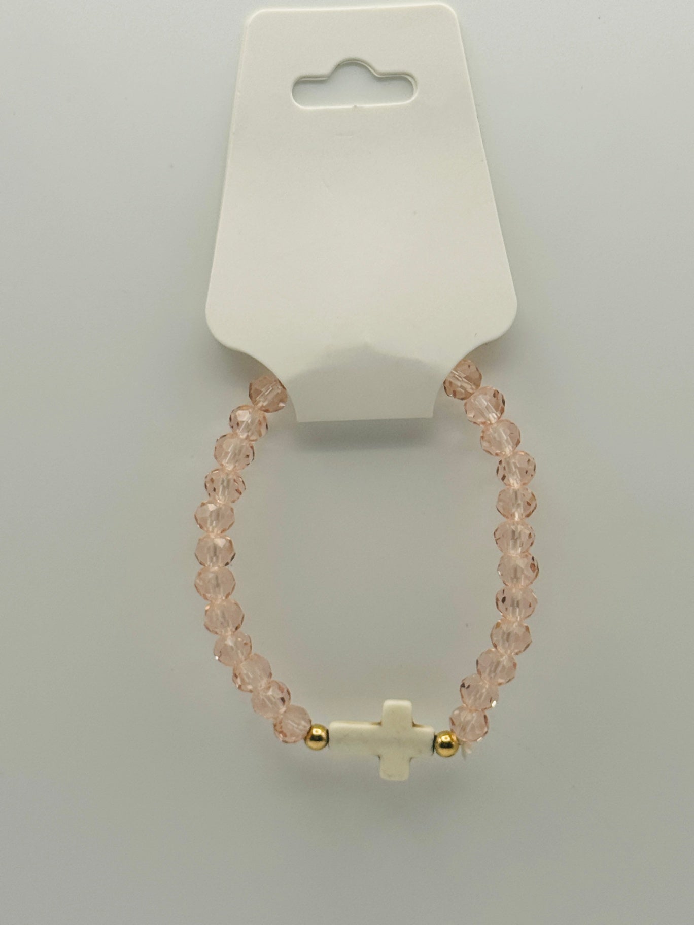 Cross Bead Bracelet - Pink