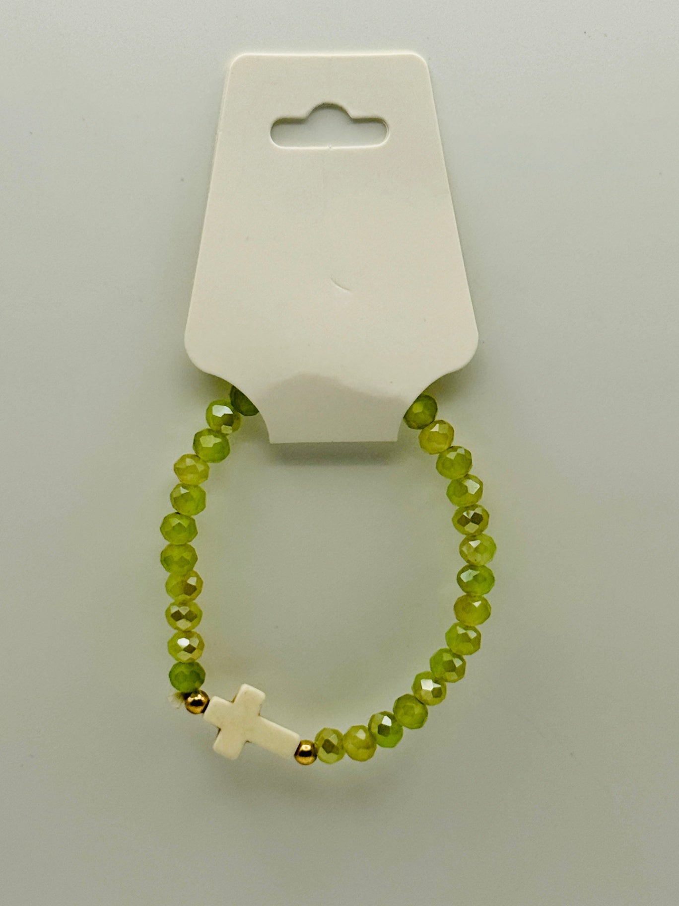 Cross Bead Bracelet - Green