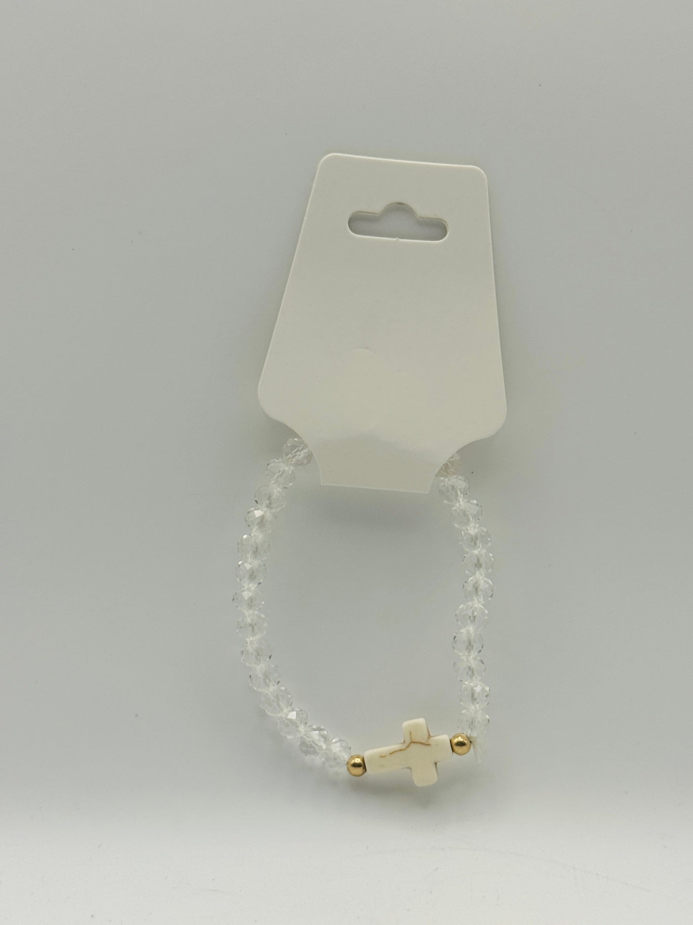 Cross Bead Bracelet - Clear