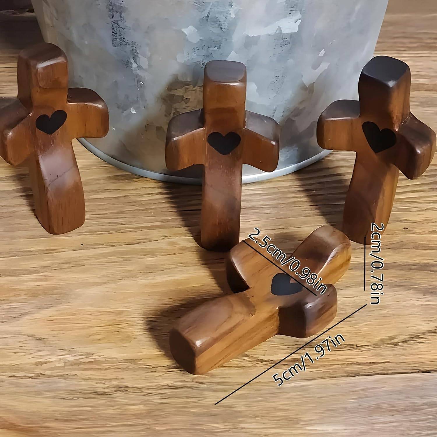 Wooden Pocket Cross Fidget – Stress Relief & Prayer Gift