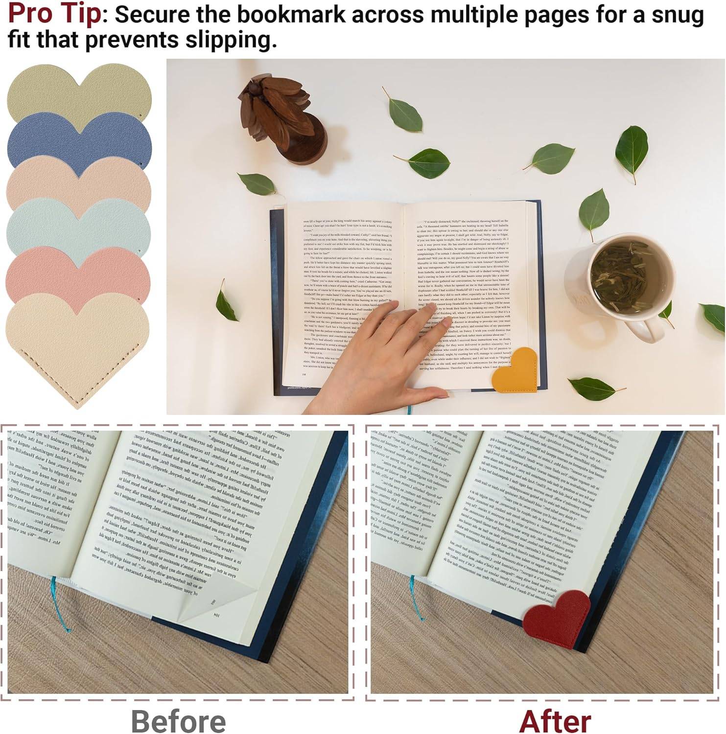Heart Bookmarks - Hunter Green