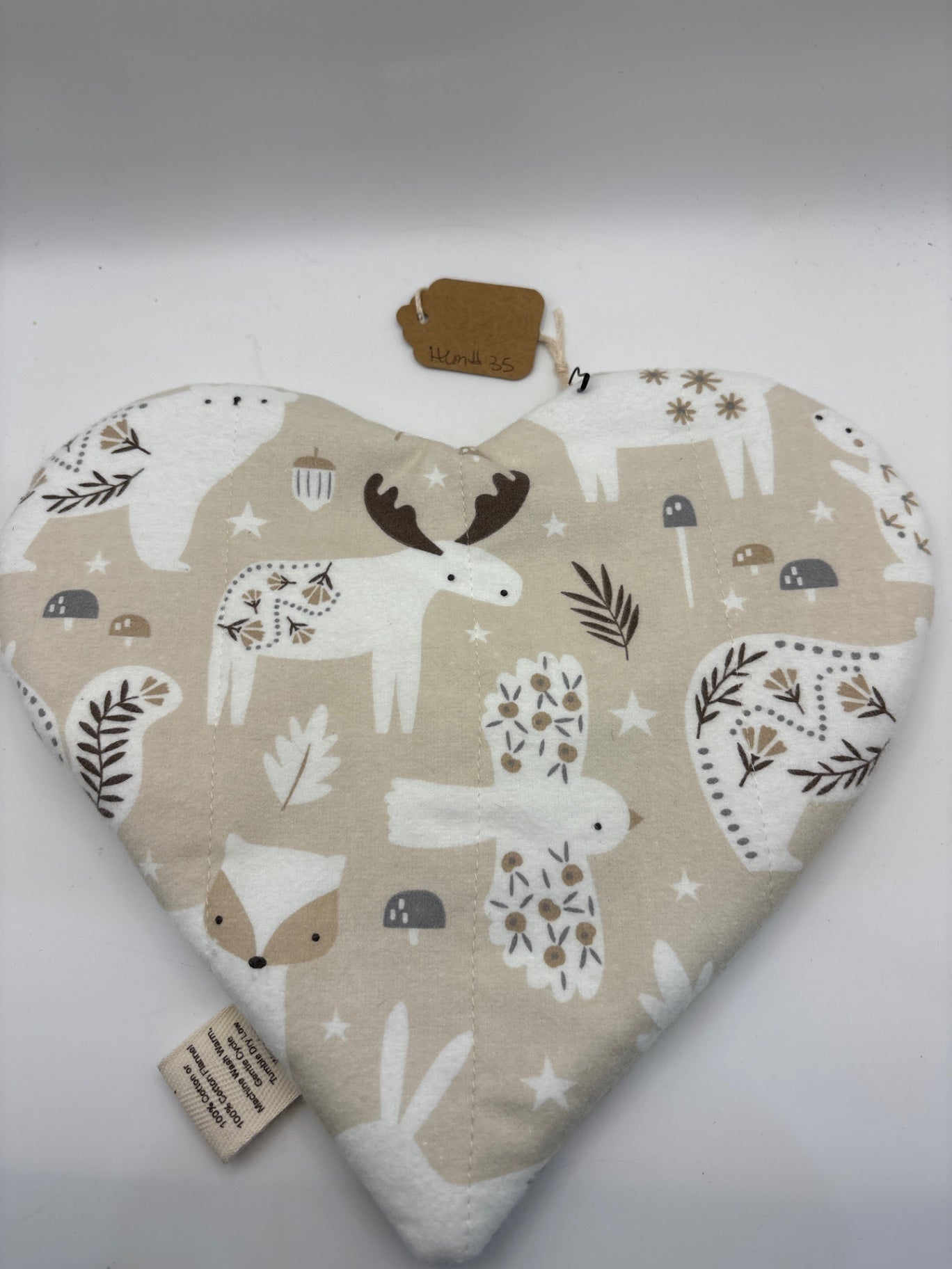 Accent Pillow - Beige and White - Heart Shape