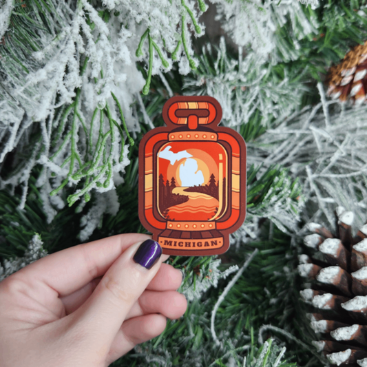 Red Lantern Michigan Magnet