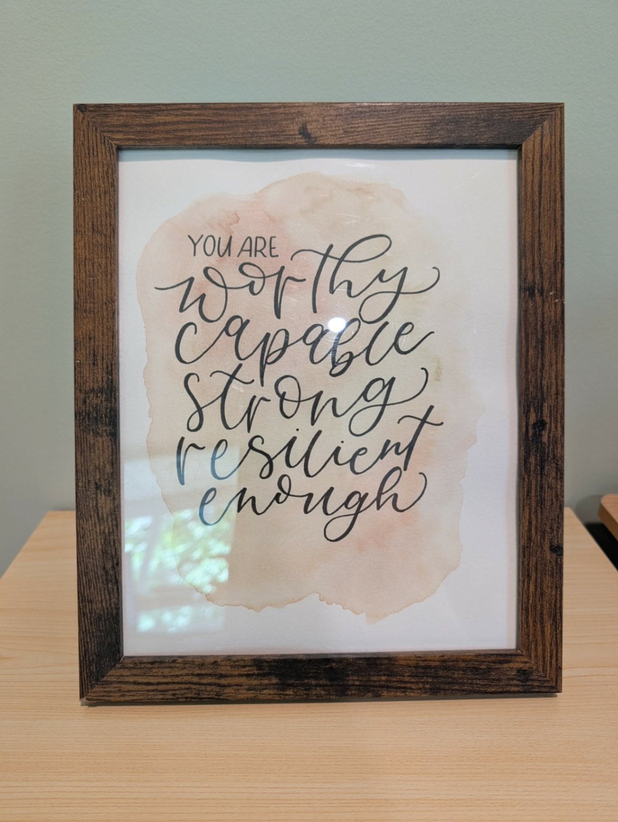 MB Lettered Designs Home Decor - Beige/Light brown Calligraphy Art - 8x10 inches