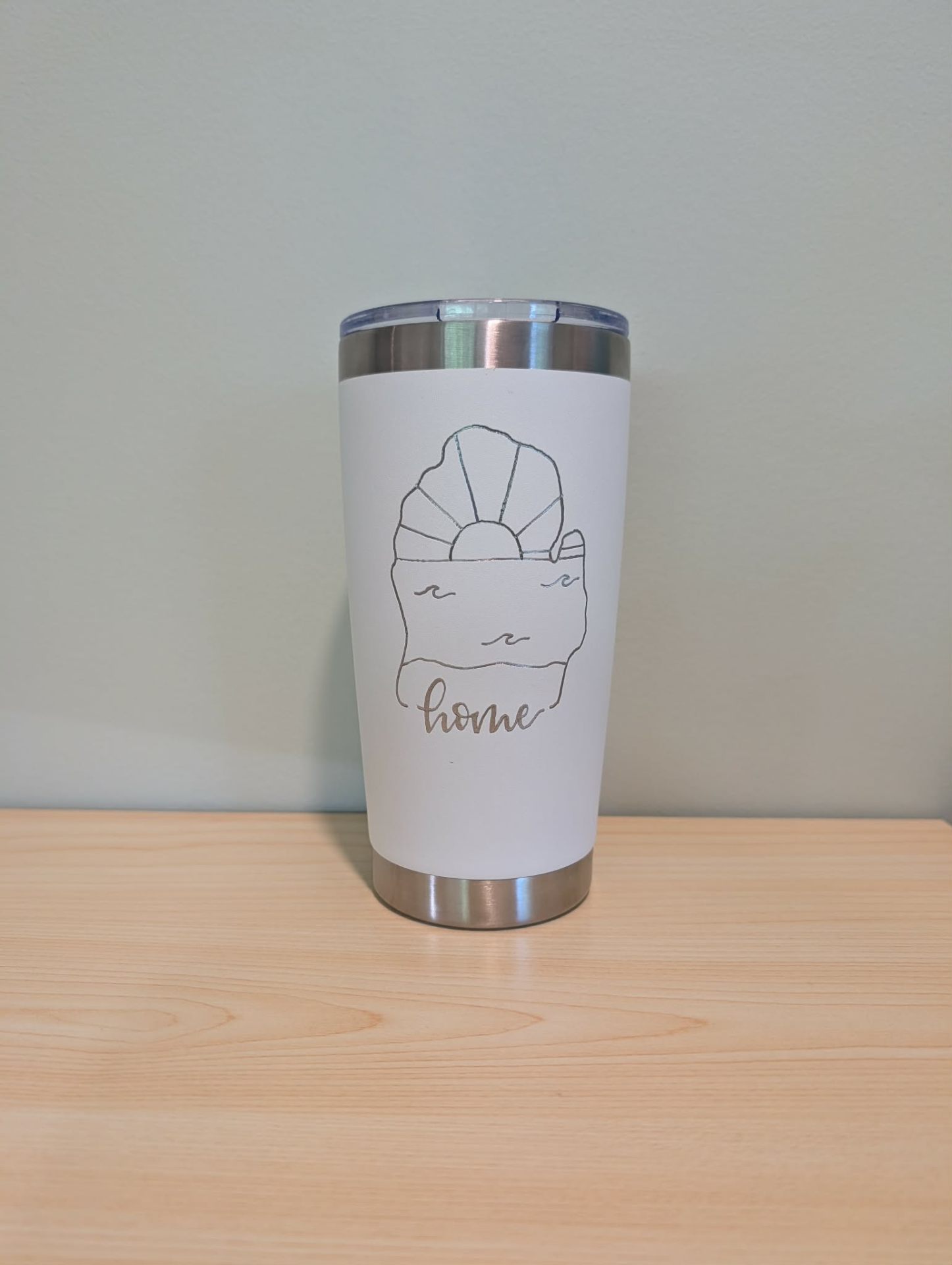 MB Lettered Designs Tumbler - White Michigan Home - 20oz