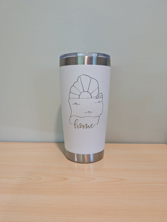 MB Lettered Designs Tumbler - White Michigan Home - 20oz