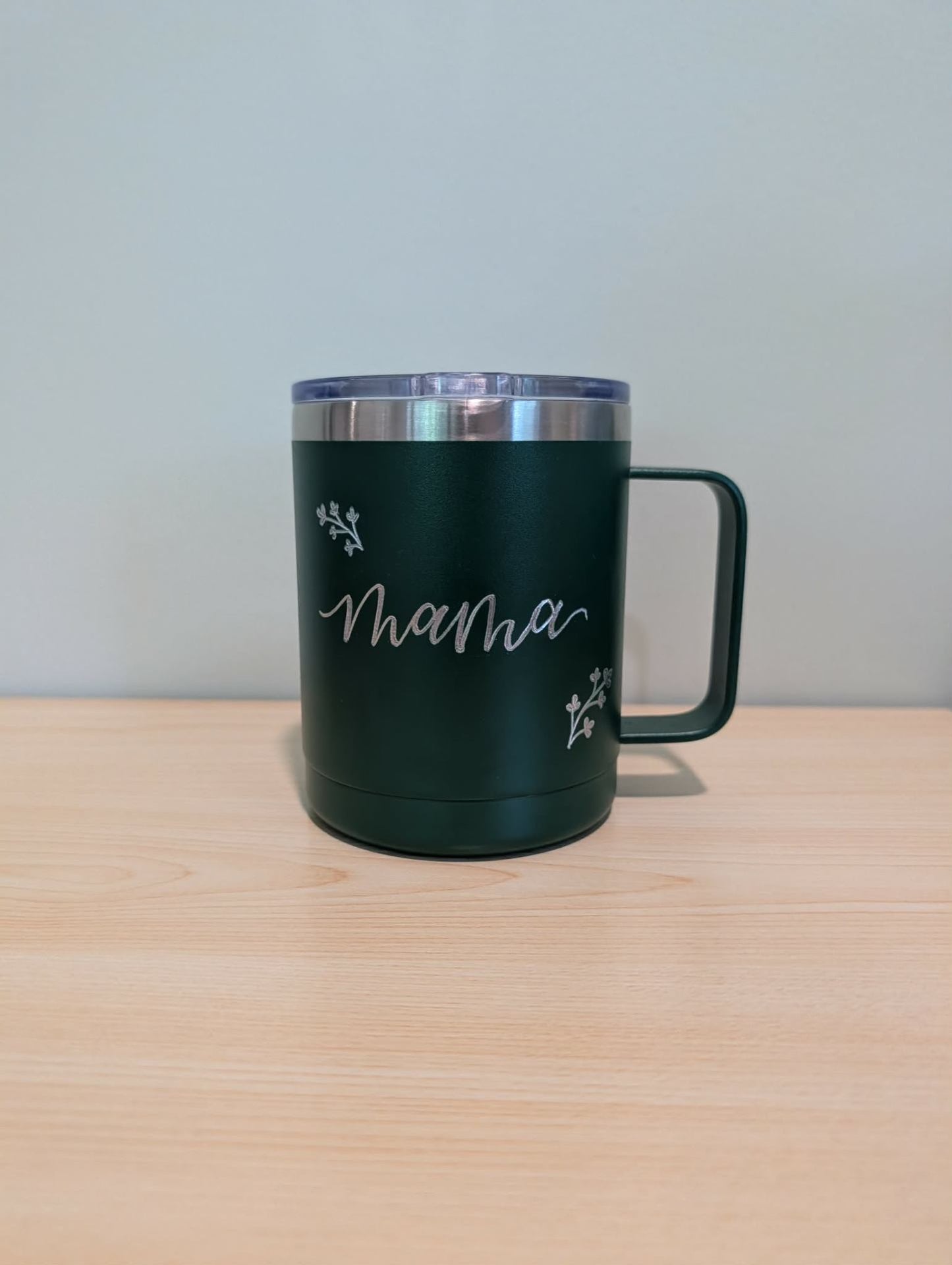 MB Lettered Designs Tumbler - Dark Green Mama - 12 oz