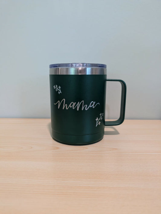 MB Lettered Designs Tumbler - Dark Green Mama - 12 oz