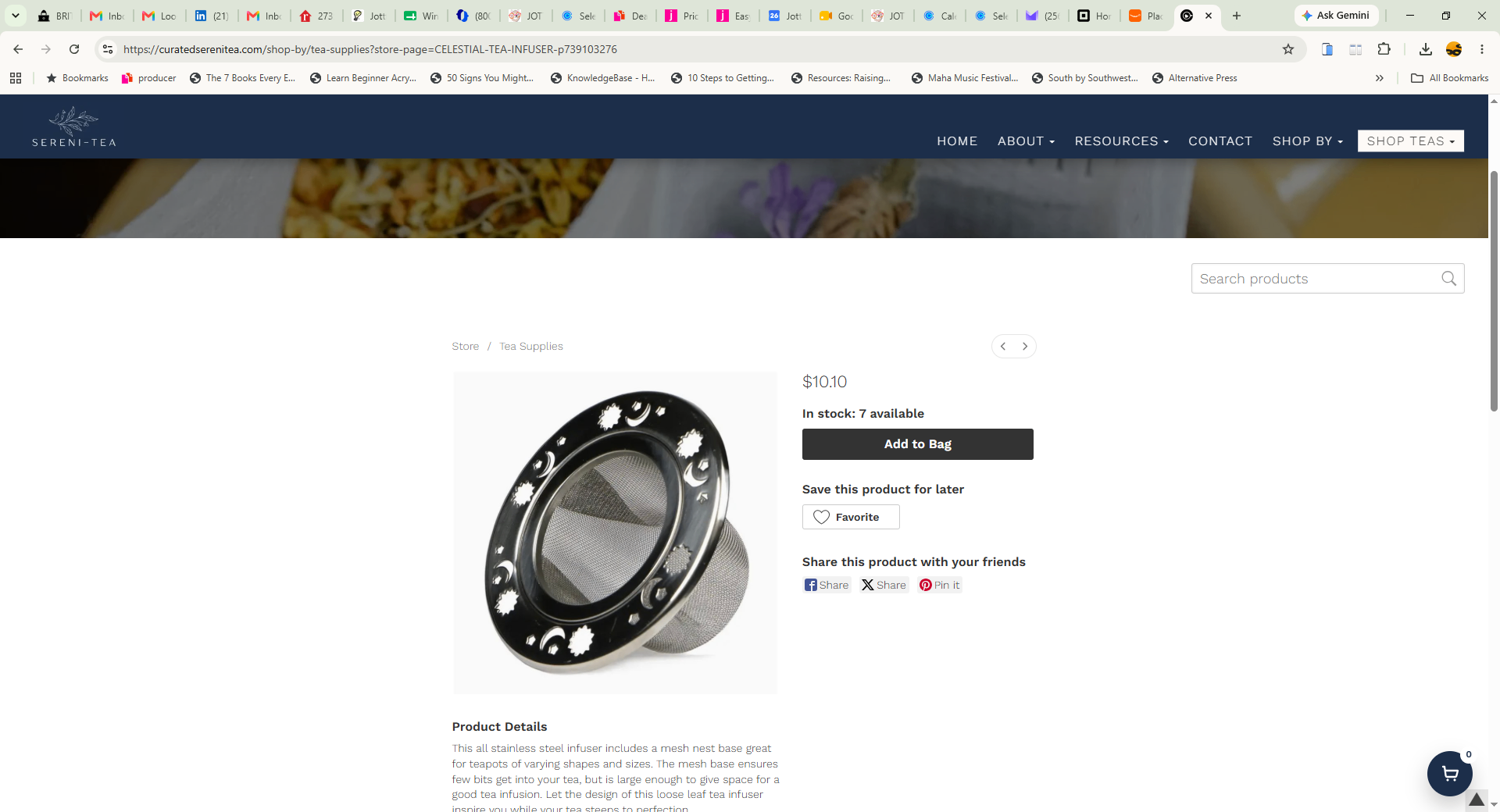 Celestical Tea Nester Sereni-Tea Accessories - 
