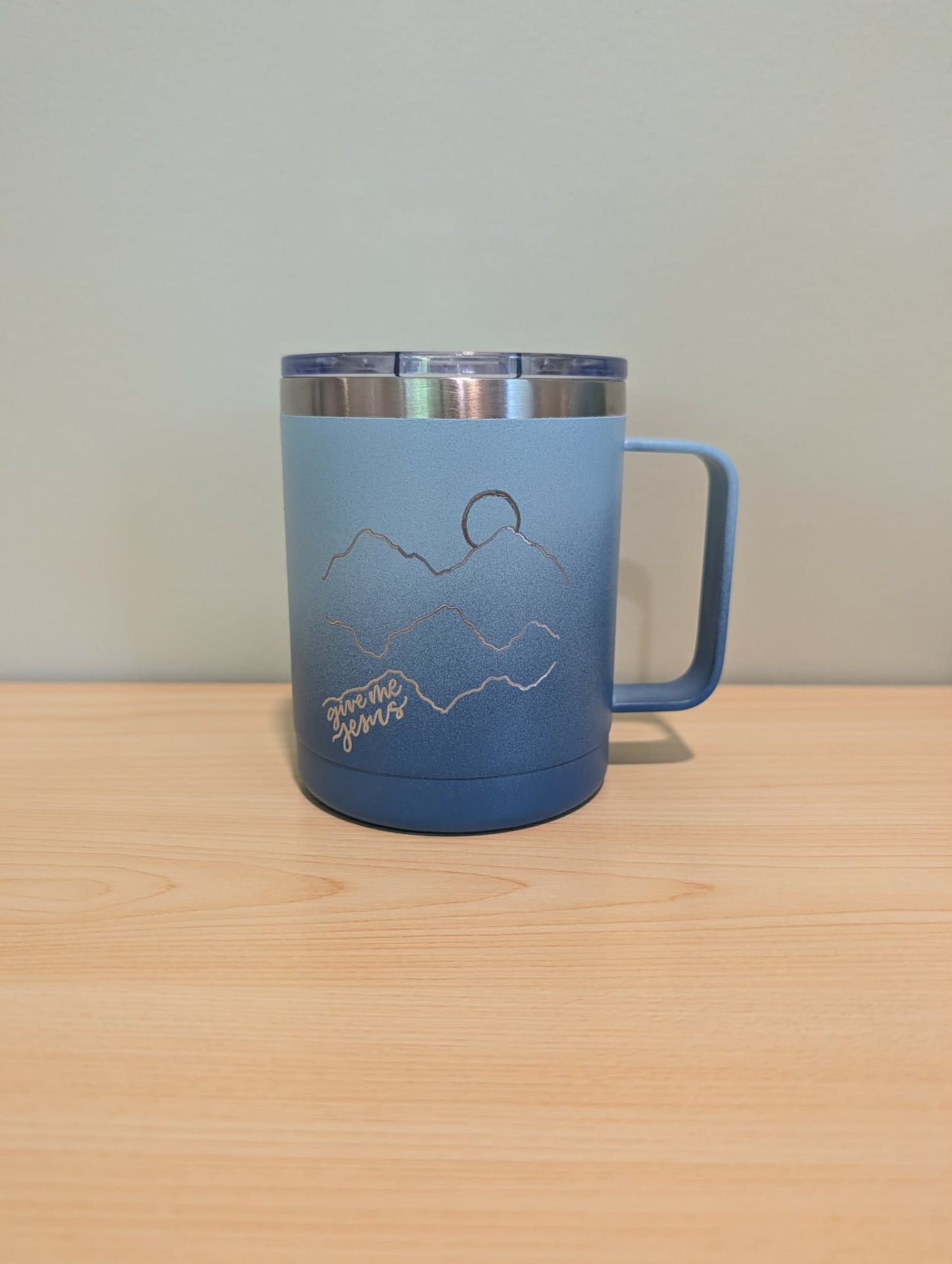MB Lettered Designs Tumbler - Blue Give Me Jesus - 12 oz