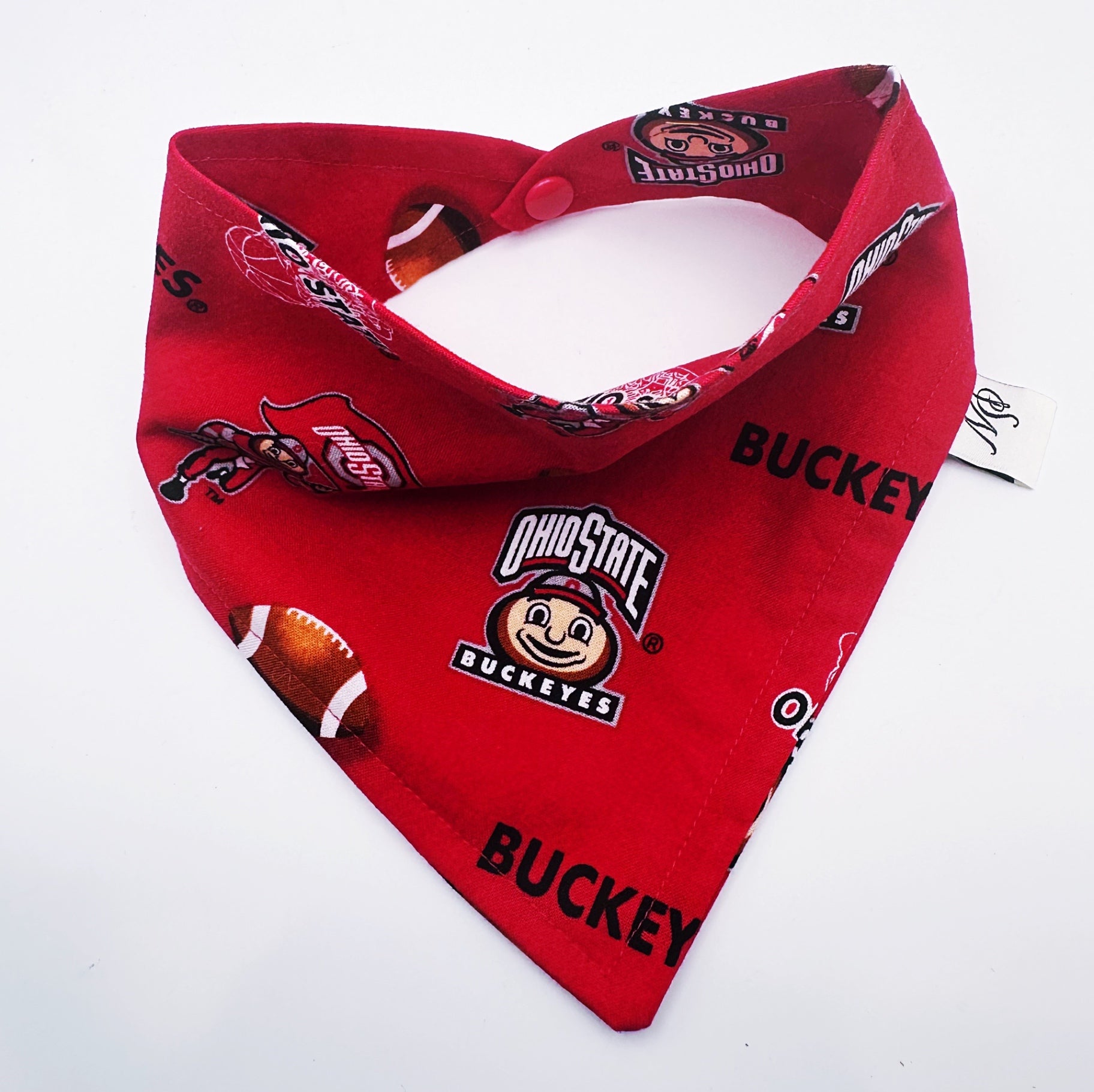 Ohio State Buckeyes Snap-On Dog Bandana-Small