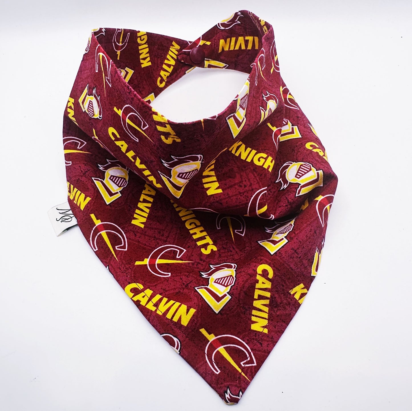 Calvin University  Snap on Dog Bandana- Xtra Small
