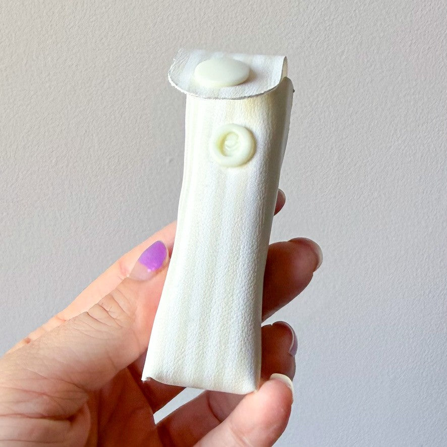 White and Tan Stripes Chapstick Case (00L0BB)