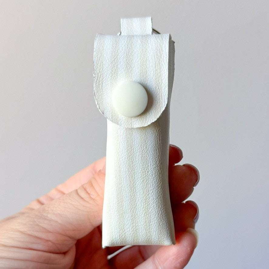 White and Tan Stripes Chapstick Case (00L0BB)