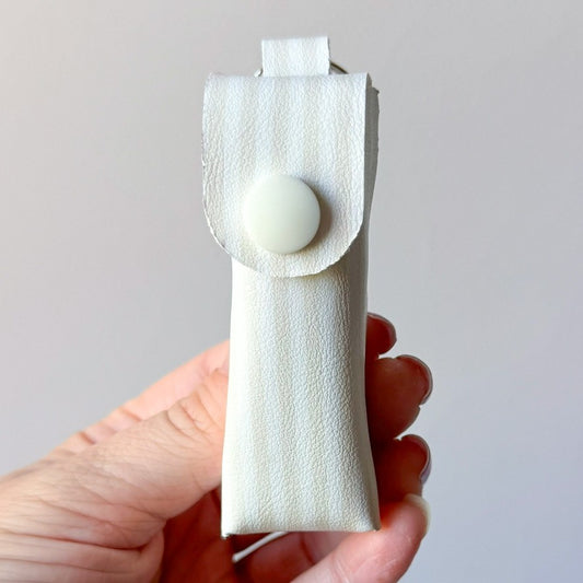 White and Tan Stripes Chapstick Case (00L0BB)