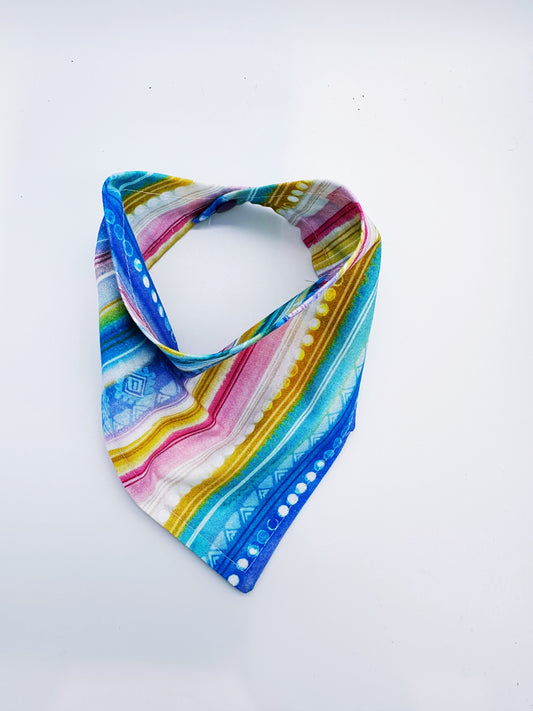 Summer Stripes Snap-On Pet Bandana- Small