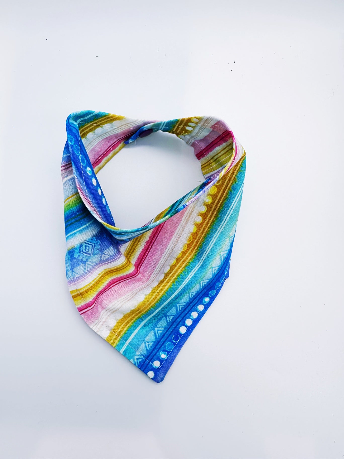 Summer Stripes Snap-On Pet Bandana- Xtra Large